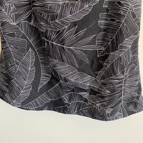 HAPARI Black & White Floral Leaf Sport Tankini Halter Tank Top Swimsuit Small - Picture 4 of 10